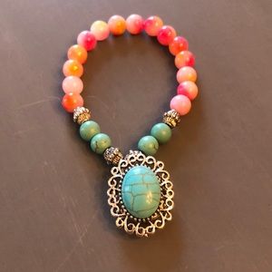Snap it up turq stretch bracelet